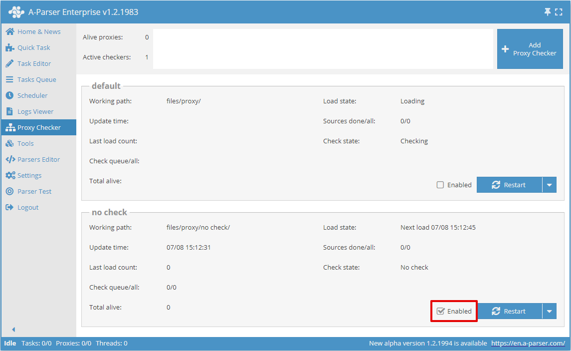 Enable Proxy Checker