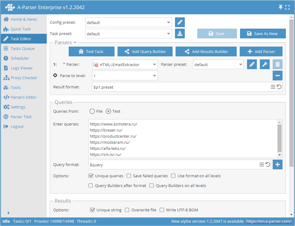 Scraping emails from a database of websites with page navigation deep into a specified limit