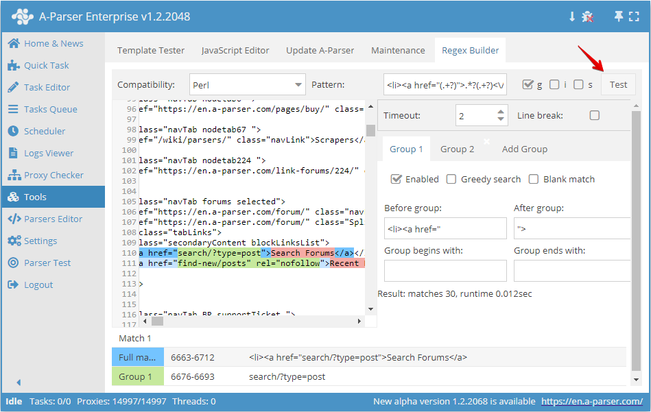 Checking the created regular expression in the regular expression constructor