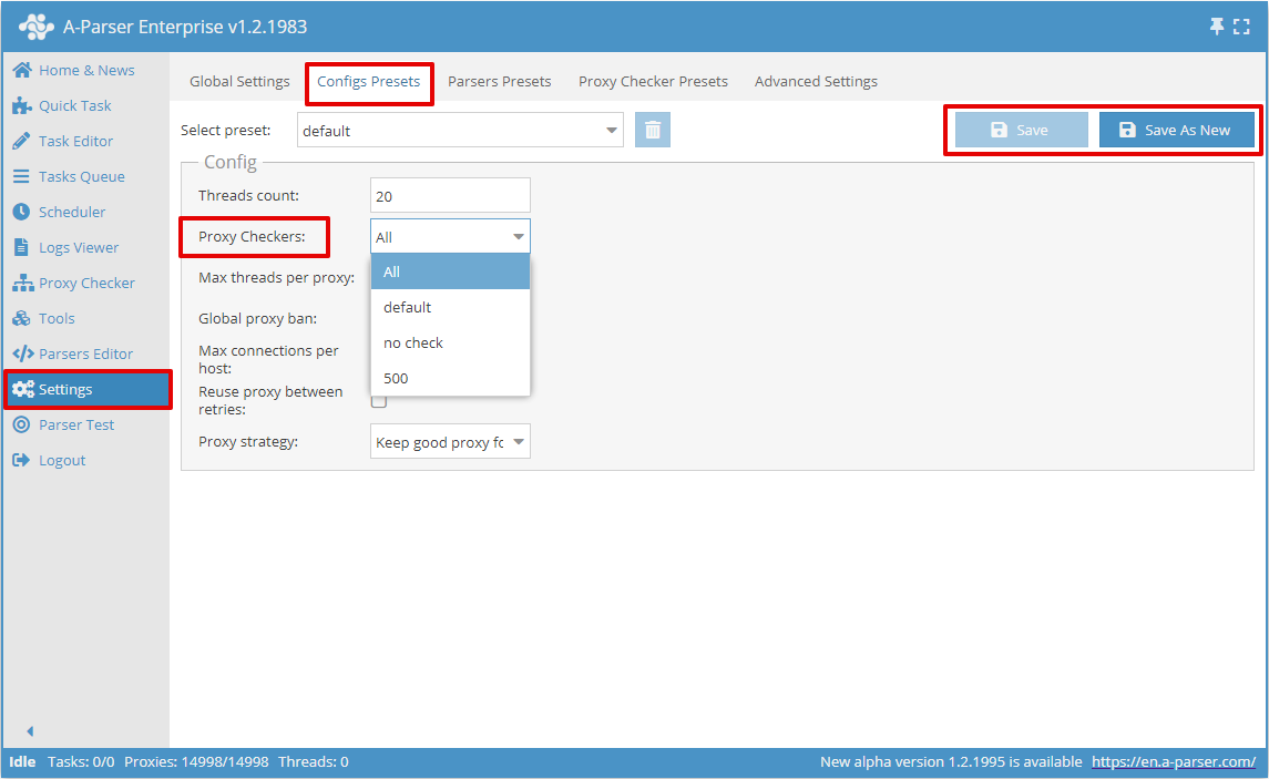 Choosing a proxy checker for a task