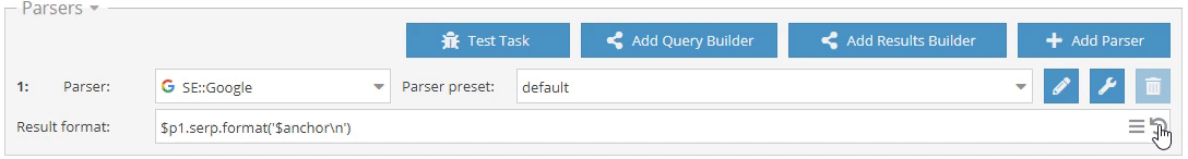 Default result format