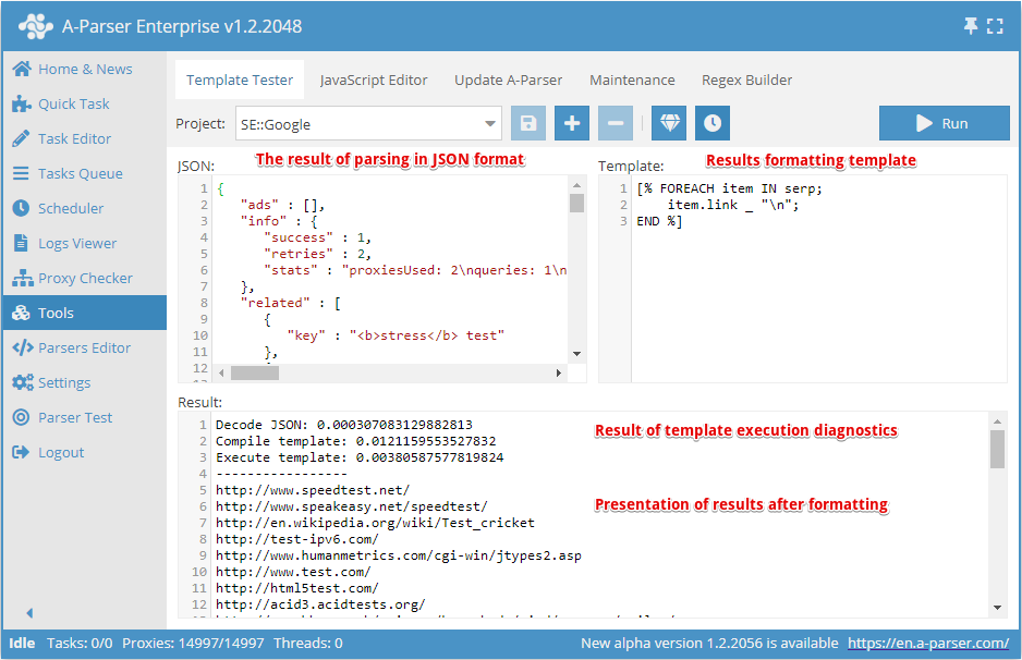 Templates testing - elements