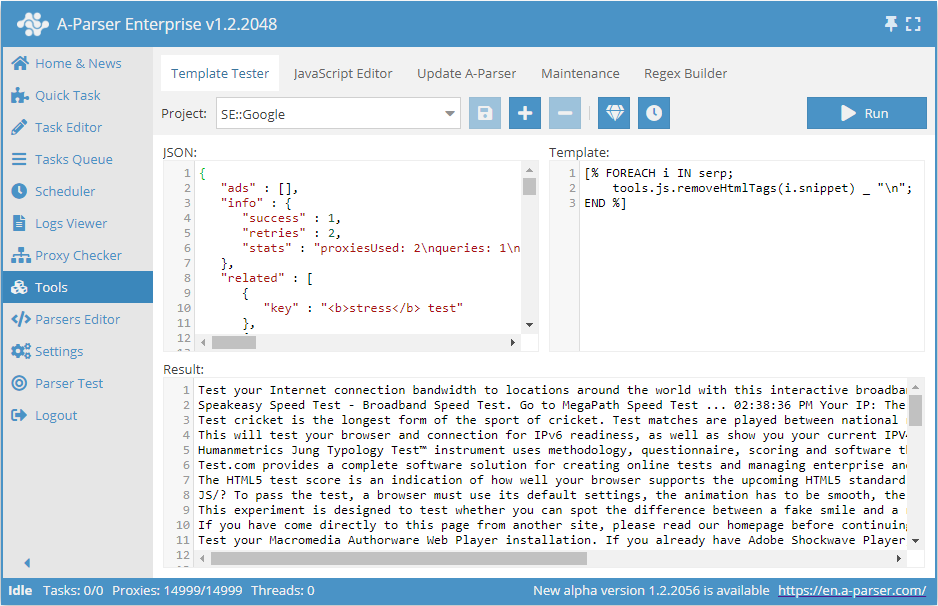 The result of the function removeHtmlTags