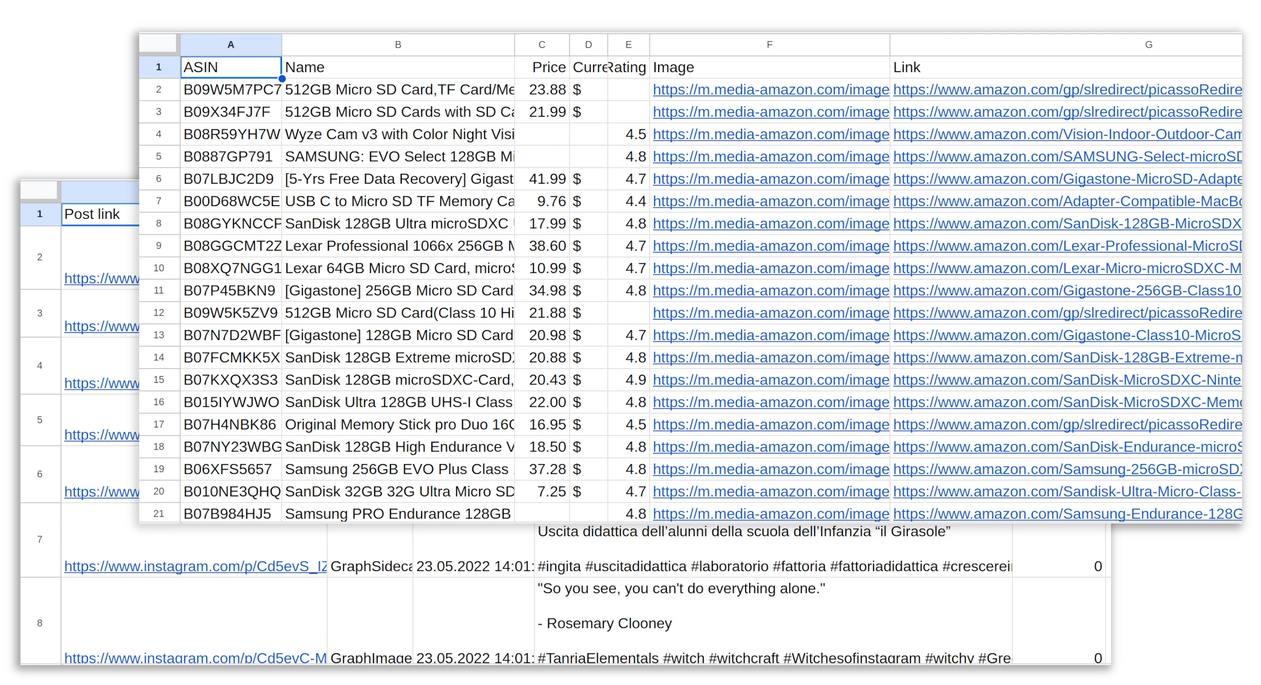 Marketing and analytics tasks